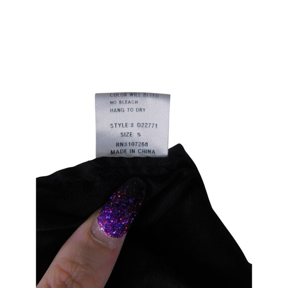 Gracia Womens Black Satin Slip Dress S Minimalist Chic - Picture 5 of 11